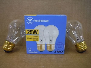 Pack of 2 Westinghouse 25W Clear Bulb A15 120V 03925 - Picture 1 of 3