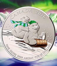 2016 Canada $25 for $25 Winter Fun 1/4oz Coloured Silver coin 20for20 series 0.5