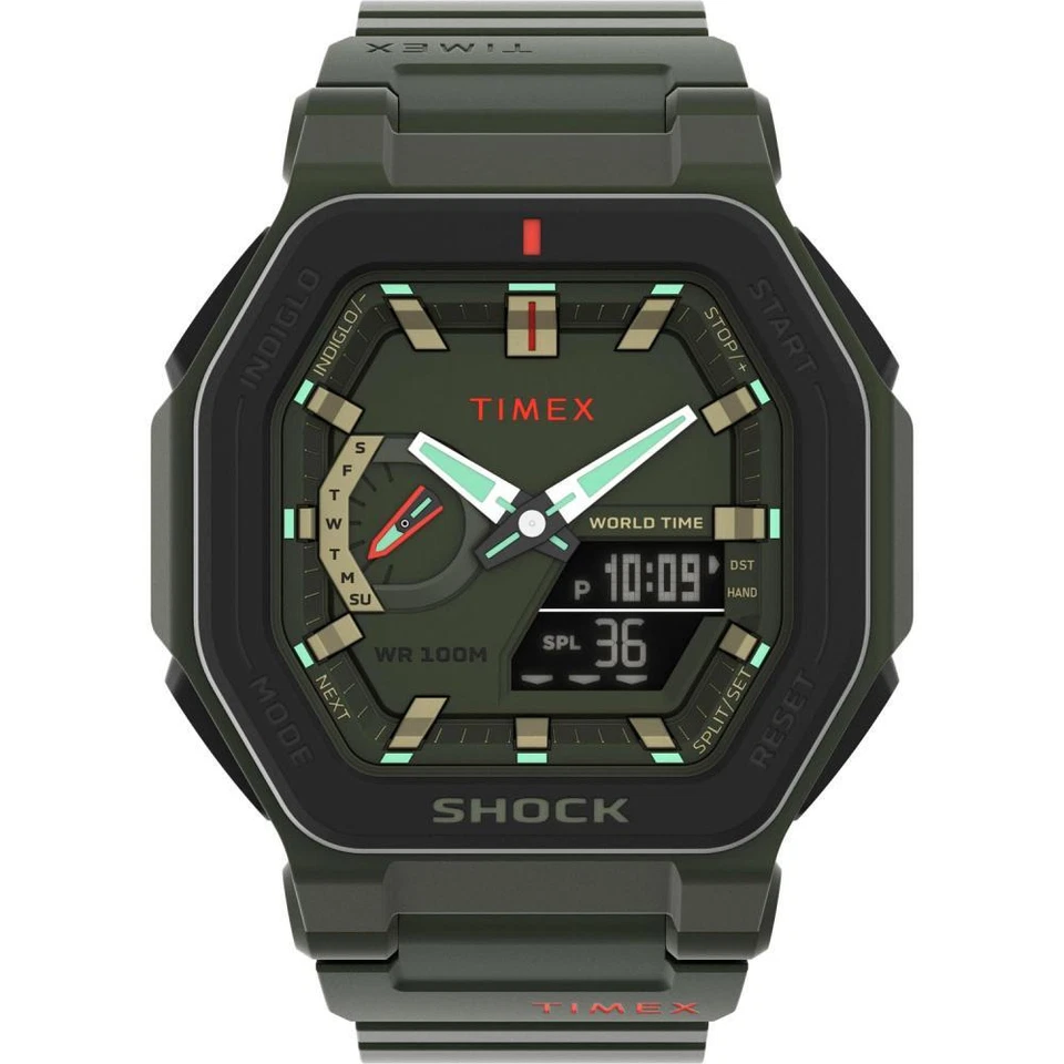Reloj de Hombre TIMEX COMMAND ENCOUNTER TW2V35400 Silicona Verde Digital - Imagen 1 de 1