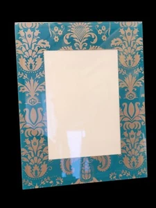 Picture Frame Table Top Padma Blue Flowers Mosaic Wood Photo Frame - 10 x 8 in - Picture 1 of 8