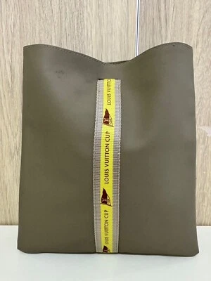 Louis Vuitton Cup Vinyl Tote – Limited Edition Grey Beach Bag w/ Yellow Strap - Image 1 of 4