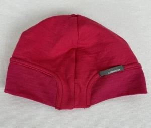 Icebreaker Merino Pocket Hat Unisex Kids Wool Beanie Fleece Lined Size M Pink - Picture 1 of 8