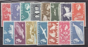 1963 South Georgia Sc#1-15 - ½p to £1 - Fish & Ocean Life Definitives MH Cv$91 - Picture 1 of 1