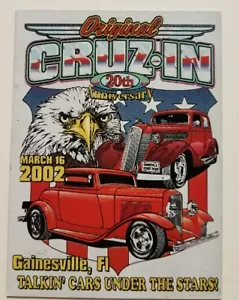 2002 20th Original Cruz-In Car Show Metal Dash Plaque Talkin Cars Under Stars FL - Picture 1 of 2