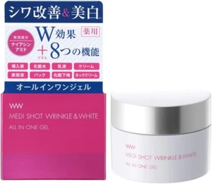 meishoku medi shot Wrinkle & White All in one gel 75g medicated Niacinamide JP - Picture 1 of 5