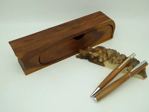 Set Kugelschreiber und Füller aus Apfel Holz+ Design Kästchen - Bild 1 von 7