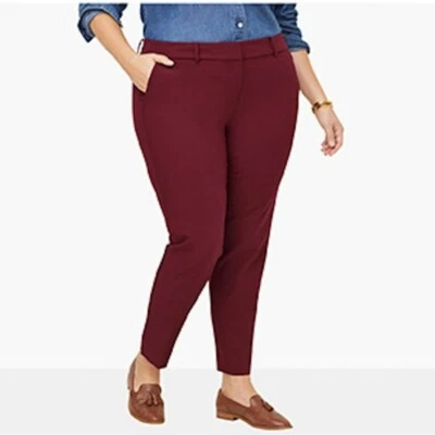 NWT New $109 Talbots Perfect Chino Straight Leg Maroon Pants Size 20W - Image 1 of 4