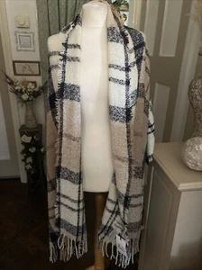 Barbour riesiges Boucle Halstuch lang rechteckig Schal Tartan Karo kariert Weihnachtsgeschenk - Bild 1 von 7