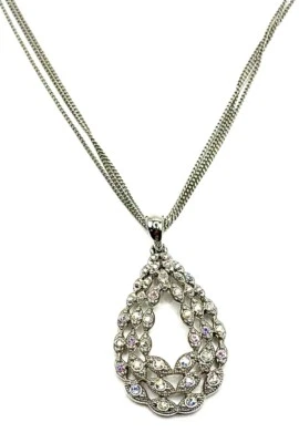 Ожерелье с подвеской в виде капли из кристаллов серебристой огранки «Сказка» Лия София - Изображение 1 из 4