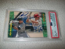 1999 STADIUM CLUB CO-SIGNERS ALEX RODRIGUEZ SCOTT ROLEN DUAL AUTOGRAPH AUTO PSA8
