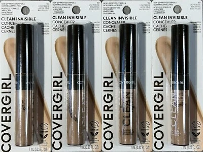 Covergirl Clean Invisible Concealer - 107 Light Beige - 4 Pack - NEW - Image 1 of 4