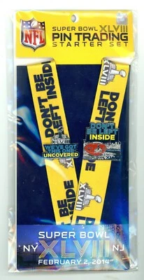 Super Bowl XLVIII Lanyard & Pin Trading Set Seattle 48 new Seahawks vs Broncos - Image 1 of 3