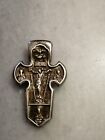 Rare pendentif croix chrétienne vintage en argent sterling