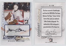 2007-08 ITG Between the Pipes 2016 Final Vault Black Gilles Gratton #A-GG Auto