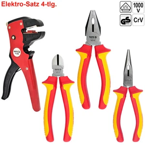 Elektro Zangen Satz VDE Seitenschneider Kombizange Flachrundzange Abisolierer - Bild 1 von 12