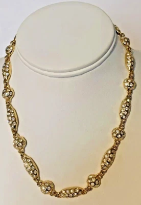 COLLAR SWAROVSKI 275 CRISTALES FIRMADOS MARCA CISNE VINTAGE TONO DORADO USADO EN EXCELENTE CONDICIÓN Panal Foto 1 de 4