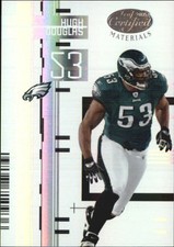 2005 Leaf Certified Materials Mirror White Football Card #92 Hugh Douglas /150