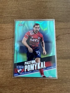 2022 Topps Chrome MLS Paxton Pomykal FC Dallas Aqua Lava Refractor 36/299 - Picture 1 of 2