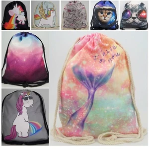 Turnbeutel Rucksack Sportbeutel Gym Bag Beutel Schule Rad Kirsche Einhorn 99 - Bild 1 von 15