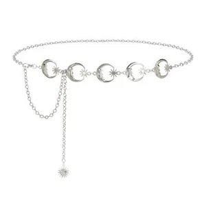 Metal Chain Belt Women Belly Waist Chain Fashion Body Link Belts - Picture 1 of 9