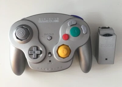 Genuine Nintendo GameCube Wavebird Wireless Controller Silver Platinum W/ Dongle - Image 1 of 3