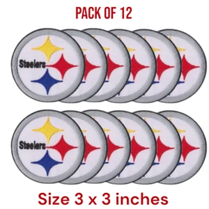 12 pcs Pittsburgh Steelers Nation Logo Size 3.0 x 3.0 inches Sew Iron on Patches - Picture 1 of 3