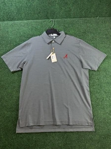 Men's Peter Millar Gray Alabama Crimson Tide Crafty Performance Jersey Polo Sz L - Picture 1 of 6