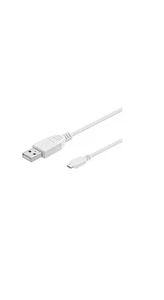 USB zu Mikro USB Ladekabel - für Handys und andere Akku Geräte -NEU -Weiss Kabel - Zdjęcie 1 z 1