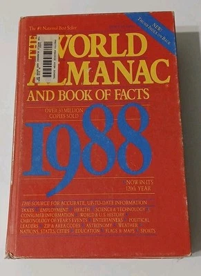 THE WORLD ALMANAC AND BOOK OF FACTS 1988 Pub. HARDCOVER - Image 1 of 4