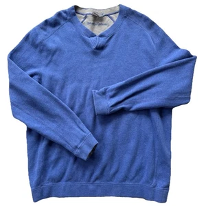 Tommy Bahama Reversible Notch Neck Sweater Blue/Grey Flipside Adult XL/2XL - Picture 1 of 6