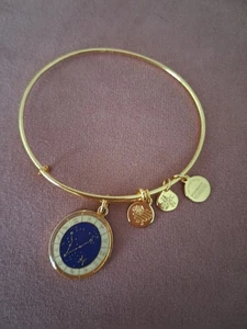 ALEX AND ANI Celestial Wheel Pisces Zodiac Shiny Gold tone Charm Bracelet - Picture 1 of 5