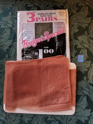 Medias altas hasta el muslo vintage sin costuras 1 pr nylon talla 9 #20 Foto 1 de 4