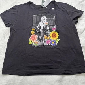 Dolly Parton Damen Kurzarm Grafik T-Shirt X-LARGE Regenbogen Zitat Neu - Bild 1 von 6