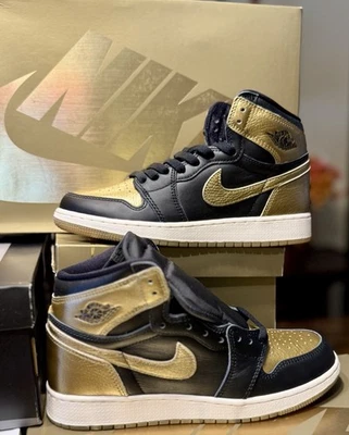 Nike Air Jordan 1 Retro Alto OG GS Negro/Metálico Dorado Juvenil Talla 6Y FD1437-071 Foto 1 de 4