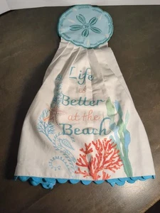 Toalla de cocina Cracker Barrel "La vida es mejor en la playa" dólar de arena - Imagen 1 de 12