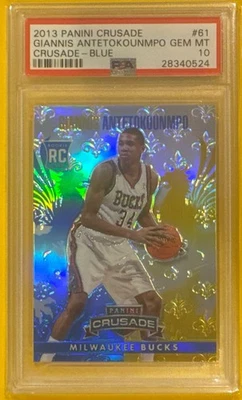 PSA 10 Giannis Antetokounmpo 2013-14 Panini Crusade Blue Gold RC Gem Mint - Image 1 of 4