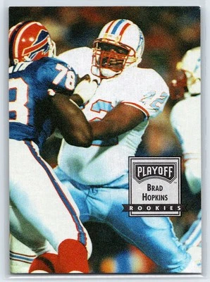 1993 Playoff Contenders Brad Hopkins Rookie Houston Oilers RC #129 - Image 1 of 2