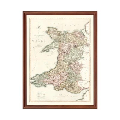 Old Map of Wales 1809 - Vintage Wales Art Wall Decor - Image 1 of 4
