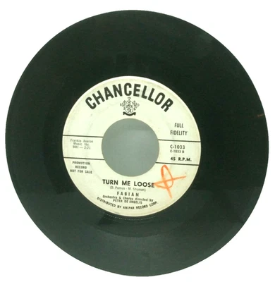Fabian - Turn Me Loose / Stop Thief! - White Label Promo - Chancellor - 45 RPM - Image 1 of 2