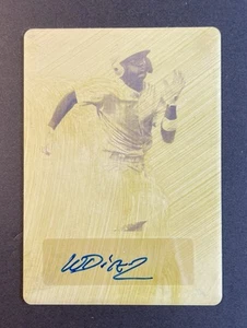 Wilman Diaz 2021 Leaf Metal Draft Baseball Yellow Printing Plate 1/1 #FS-WD1 - Bild 1 von 2