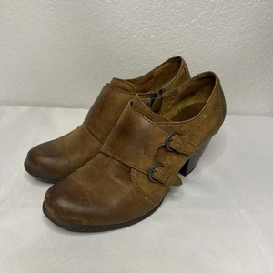 Born BOC Womens Size 7.5 Brown Cathleen Double Monk Strap Booties Leather - Picture 1 of 6