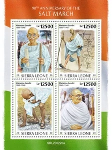 Sierra Leone - 2020 Mahatma Gandhi Salt March - 4 Stamp Sheet - SRL200220a - Picture 1 of 1