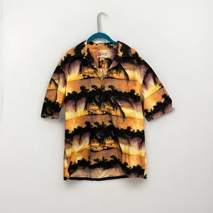 Hilo Hattie The Hawaiian Original Shirt Mens Medium Multi Palm Leaf Button Down - Picture 1 of 3