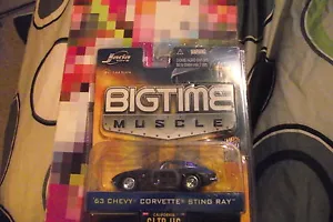 Jada 1963 63 Corvette Big Time Muscle Sting Ray grigio con fiamme auto pressofusa - Foto 1 di 7