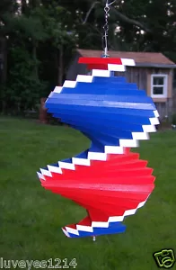Red White Blue 4th of July wood wooden spinner patio porch Ourdoor Wind mill USA - Picture 1 of 4