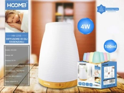 Diffusore di Essenze Aromaterapia Oli Essenziali 4W Capacità 100Ml RGB HM-2250 - Immagine 1 di 4