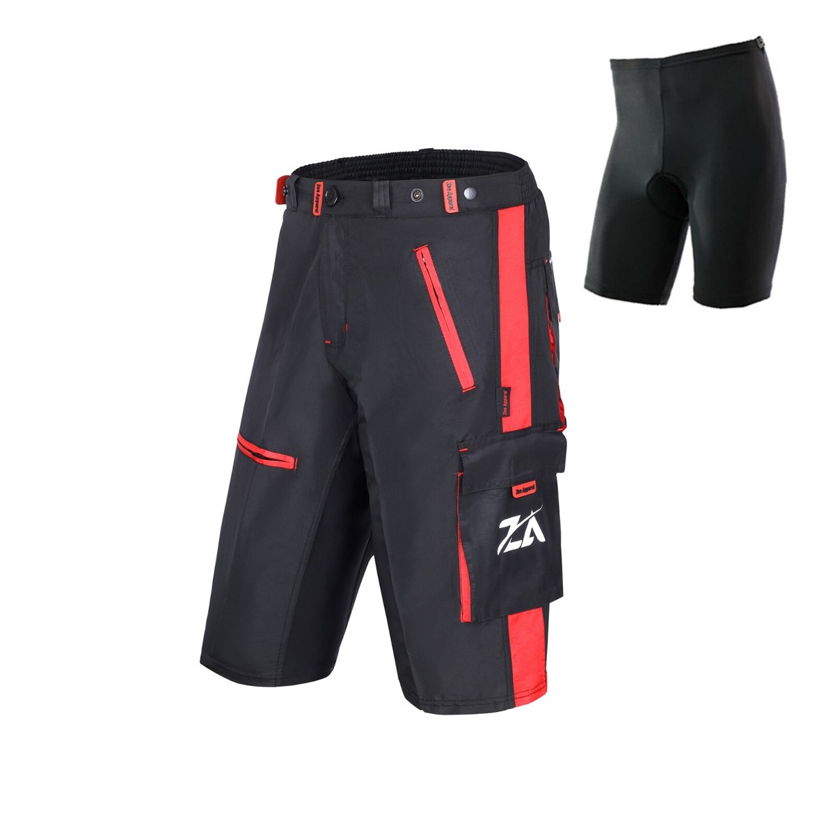 Shorts De Ciclismo DEKO Para Hombre Con Acolchado Coolmax - Negros, Talla 30, Compresión Para Bici