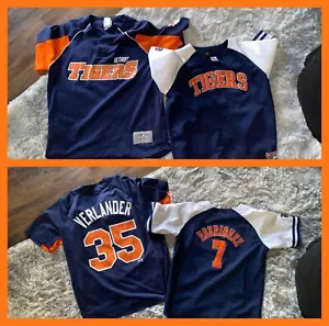 Lot Of 2 (Large) Detroit Tigers Jerseys Verlander +VNTG Nike Pudge Rodriguez - Picture 1 of 9