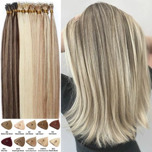 CLEARANCE 100% Nano Ring Human Remy Hair Extensions Micro Loop Beads I Tip Ombre - Picture 1 of 37