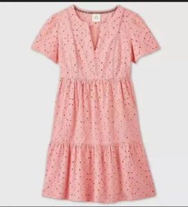 Damen Kurzarm Stufenkleid - Knox Rose - Melone - verschiedene Größen - rosa - Bild 1 von 3